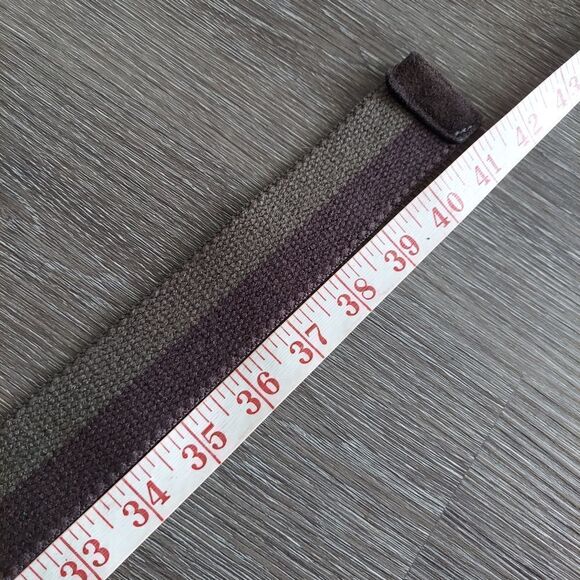 Banana Republic Two Tone Canvas Belt Solid Brass  41.5in Long - Picture 4 of 5